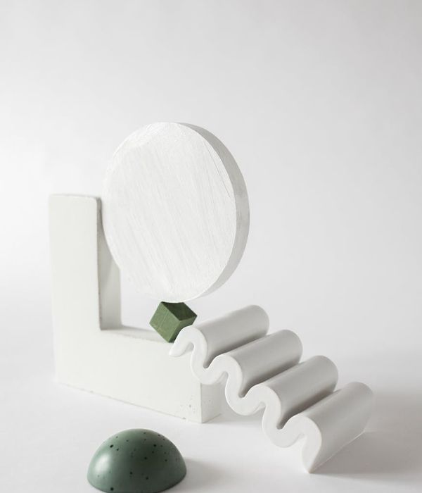 Abstract green geometric shapes representing growth and organic balance